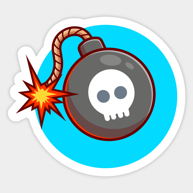 Bomb Cartoon Vector Icon Illustration Sticker by Catalyst Labs